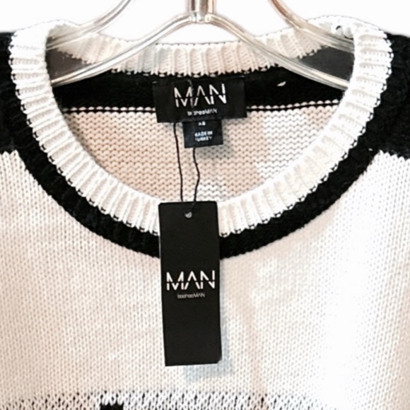 Boohoo Man Oversized Boxy Color Block Sweater - Picture 5 of 15